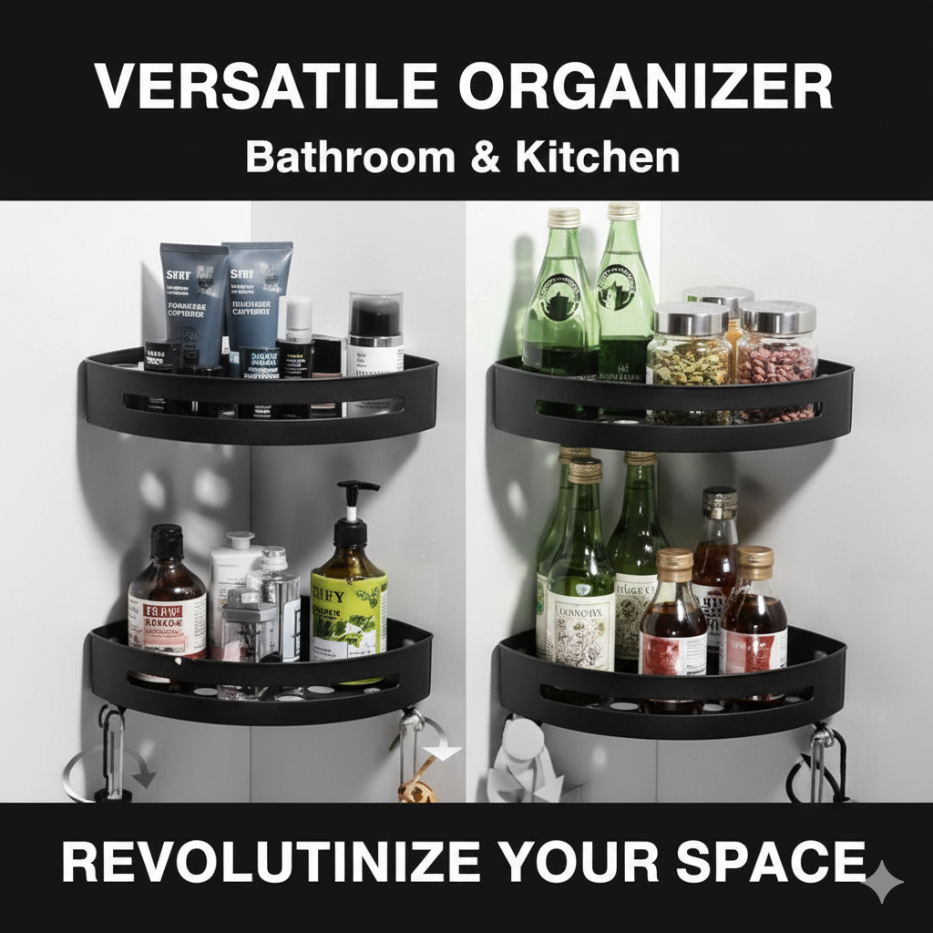 360 Triangular Rotating Corner Shelf